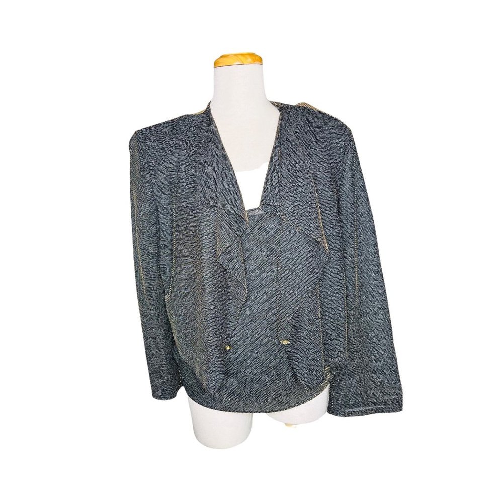 Joseph Ribkoff Metallic Cocktail Jacket and Cami Gold Iridescent Fabulous Set - Picture 10 of 15
